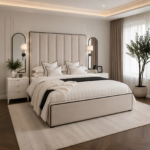 Mayfair Tall Panelled Bed With Contrast Piping