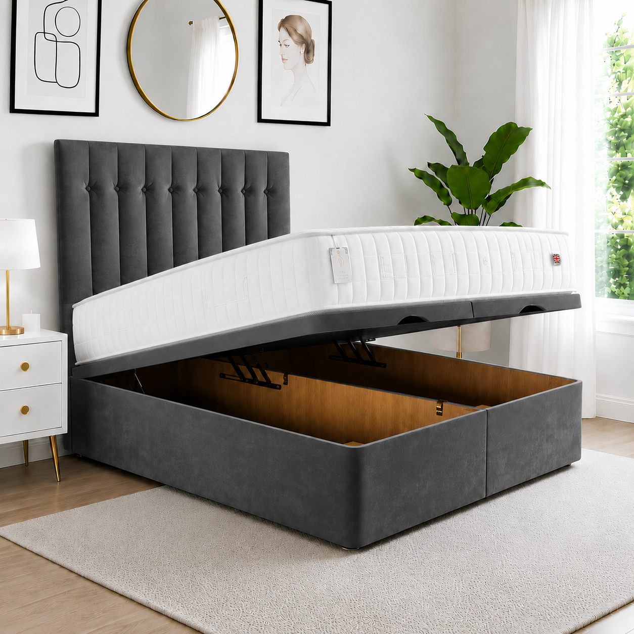 Modern-Divan-Storage-Bed.png Ottoman Divan Bed Storage - Image 1