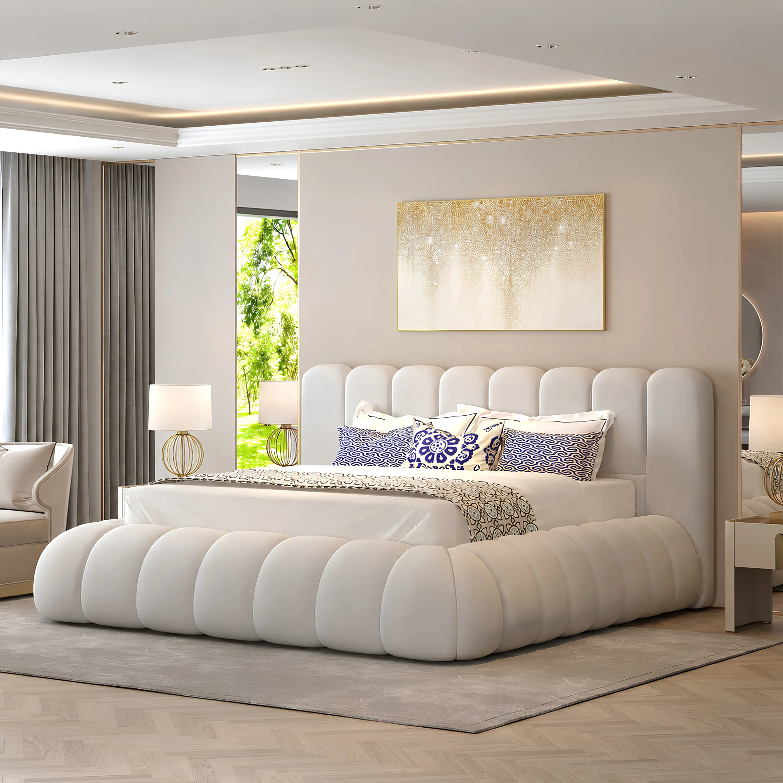 Oversized Padded Headboard Bed Cloud Ambassador Bed UK - Image 1