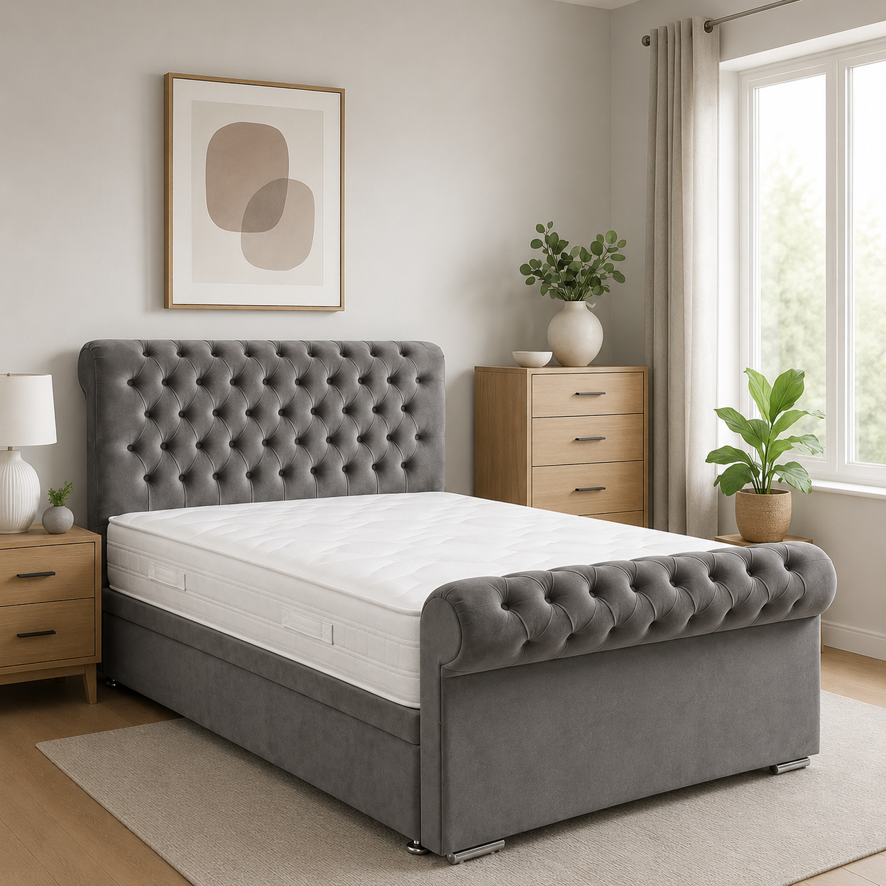 Sleigh-bed-king-size.png Dream Sleigh bed frame - Image 1